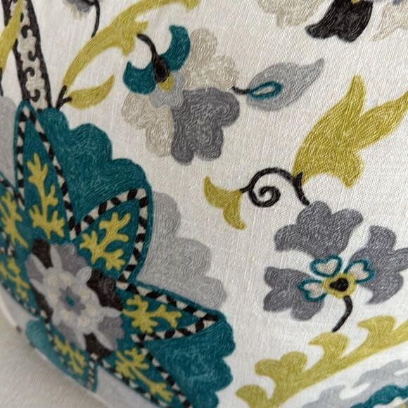 Frontgate Blue Feather, Floral Accent Throw Pillows (2) 16”x26 - Picture 3 of 6